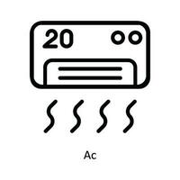 ac vecteur contour icône conception illustration. cuisine et Accueil symbole sur blanc Contexte eps dix fichier