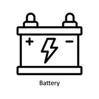 batterie vecteur contour icône conception illustration. cuisine et Accueil symbole sur blanc Contexte eps dix fichier