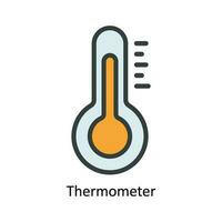 thermomètre vecteur remplir contour icône conception illustration. la nature et écologie symbole sur blanc Contexte eps dix fichier