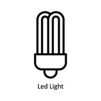 LED lumière vecteur contour icône conception illustration. la nature et écologie symbole sur blanc Contexte eps dix fichier
