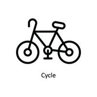 cycle vecteur contour icône conception illustration. la nature et écologie symbole sur blanc Contexte eps dix fichier