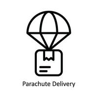 parachute livraison vecteur contour icône conception illustration. la nature et écologie symbole sur blanc Contexte eps dix fichier