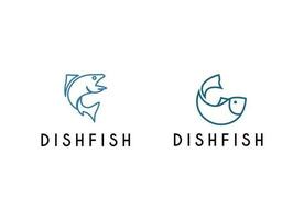 poisson logo avec ligne conception vecteur, restaurant logo , poisson et cercle vecteur