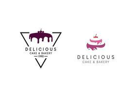 logo de gâteau sucré icône du logo de cupcake vecteur