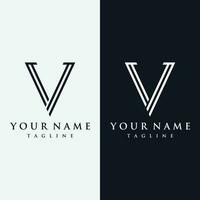 initiale v minimal lettre logo modèle conception avec moderne et luxe géométrique forme.logo pour entreprise, marque, affaires de l'entreprise carte ou identité et mode. vecteur