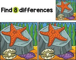 mer étoile animal trouver le différences vecteur