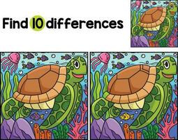 tortue animal trouver le différences vecteur