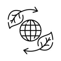 monde feuille La Flèche la nature environnement isolé contour icône conception vecteur