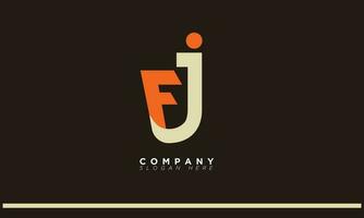 fj alphabet lettres initiales monogramme logo jf, f et j vecteur