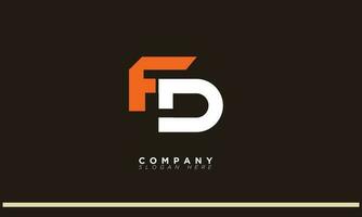 fd alphabet lettres initiales monogramme logo df, f et d vecteur