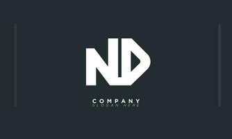 nd alphabet lettres initiales monogramme logo dn, n et d vecteur