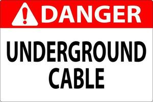 danger signe souterrain câble sur blanc bacground vecteur