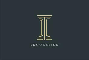 il initiale monogramme avec pilier forme logo conception vecteur