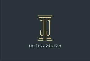 jj initiale monogramme avec pilier forme logo conception vecteur