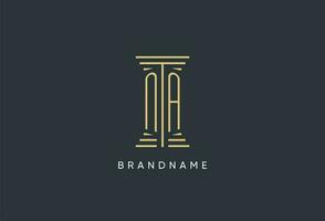 n / a initiale monogramme avec pilier forme logo conception vecteur