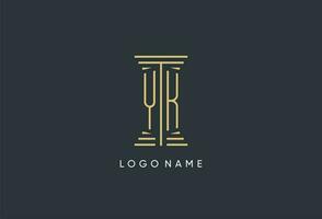 oui initiale monogramme avec pilier forme logo conception vecteur