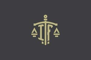 lettre si logo pour loi Bureau et avocat avec Créatif échelle et épée icône conception vecteur