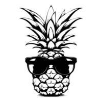 ananas portant des lunettes de soleil, été ananas vecteur