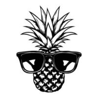 ananas portant des lunettes de soleil, été ananas vecteur