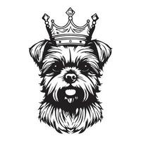 Roi Affenpinscher , chien amoureux, Affenpinscher portant couronne mascotte vecteur