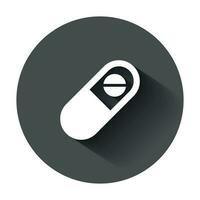 capsule pilules tablette vecteur icône dans plat style. médical pilules illustration avec longue ombre. capsule et drogue concept.