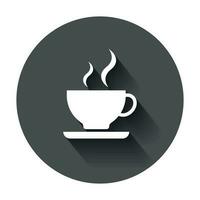 café tasse icône. vecteur illustration avec longue ombre. affaires concept café agresser pictogramme.