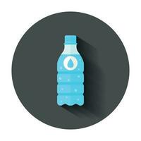 l'eau bouteille icône dans plat style. bouteille illustration avec longue ombre. l'eau Plastique récipient concept. vecteur