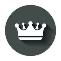 couronne diadème vecteur icône dans plat style. royalties couronne illustration avec longue ombre. roi, Princesse royalties concept.