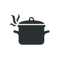 cuisine la poêle icône dans plat style. cuisine pot illustration sur blanc isolé Contexte. casserole équipement affaires concept. vecteur