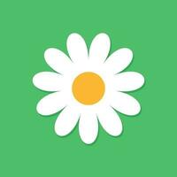 camomille fleur vecteur icône dans plat style. Marguerite illustration sur vert isolé Contexte. camomille signe concept.