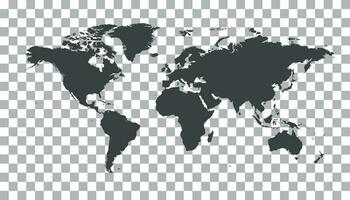Vide gris politique monde carte. carte du monde vecteur modèle pour site Internet, infographies, conception. plat Terre monde carte illustration.