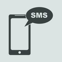 plat téléphone intelligent icône. SMS message vecteur