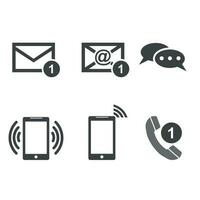 contact boutons ensemble Icônes. e-mail, enveloppe, téléphone, mobile. vecteur illustration dans plat style sur blanc Contexte.