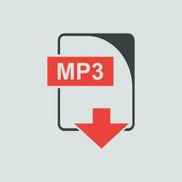 mp3 icône vecteur plat