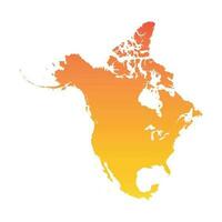 Nord Amérique carte. coloré Orange vecteur illustration