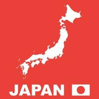 Japon vecteur carte sur rouge Contexte