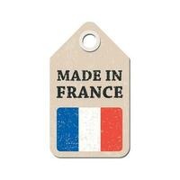 pendre étiquette fabriqué dans France avec drapeau. vecteur illustration