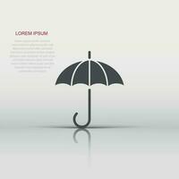 icône de parapluie dans un style plat. illustration vectorielle de parasol sur fond blanc isolé. concept d'entreprise de canopée. vecteur