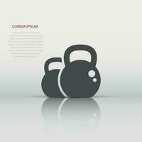 icône de kettlebell dans un style plat. illustration vectorielle d'équipement de sport d'haltères sur fond blanc isolé. concept d'entreprise d'haltères. vecteur