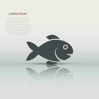 icône de poisson dans un style plat. illustration vectorielle de fruits de mer sur fond blanc isolé. concept d'entreprise d'animaux marins. vecteur