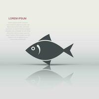 icône de poisson dans un style plat. illustration vectorielle de fruits de mer sur fond blanc isolé. concept d'entreprise d'animaux marins. vecteur