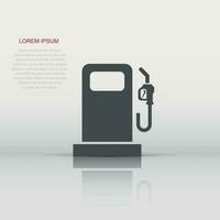 icône de la pompe à carburant dans un style plat. illustration vectorielle de signe de station-service sur fond blanc isolé. concept d'entreprise d'essence. vecteur