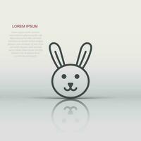 icône de lapin dans un style plat. illustration vectorielle de lapin sur fond blanc isolé. concept d'entreprise de joyeuses pâques. vecteur