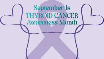 thyroïde cancer conscience mois est observé chaque année dans septembre.santé et monde cancer journée concept. médical bannière vecteur
