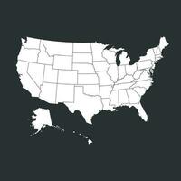 haute détaillé Etats-Unis carte avec fédéral États. vecteur illustration uni États de Amérique sur noir Contexte.