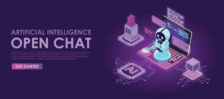 artificiel intelligence chat ouvert vecteur