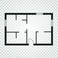 maison plan Facile plat icône. vecteur illustration sur blanc Contexte.