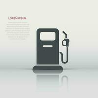 icône de la pompe à carburant dans un style plat. illustration vectorielle de signe de station-service sur fond blanc isolé. concept d'entreprise d'essence. vecteur