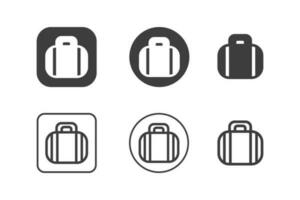 Voyage bagage icône conception 6 variantes. Voyage Icônes ensemble, isolé sur blanc Contexte. vecteur