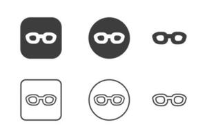 des lunettes de soleil icône conception 6 variantes. Voyage Icônes ensemble, isolé sur blanc Contexte. vecteur